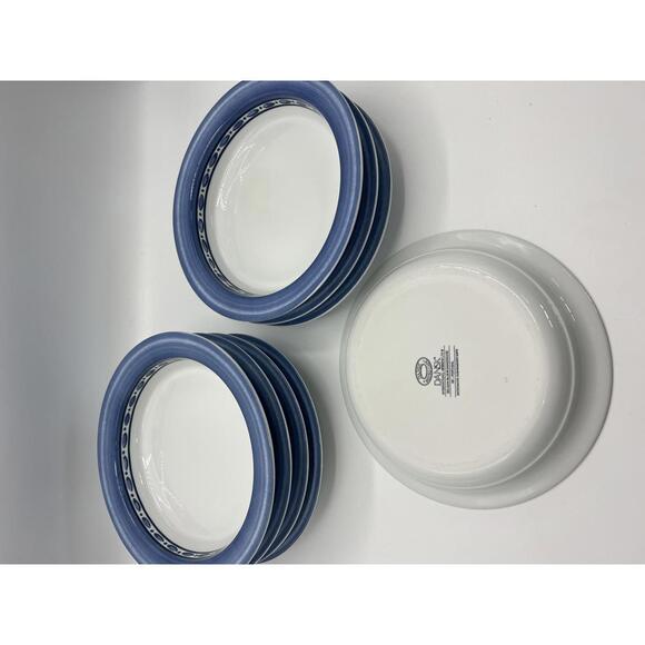 Dansk Belgian Blue Bistro Cafe Rimmed Soup Plates - Set of 8 - Picture 3 of 5